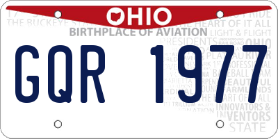 OH license plate GQR1977