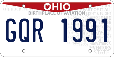 OH license plate GQR1991