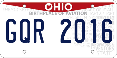 OH license plate GQR2016