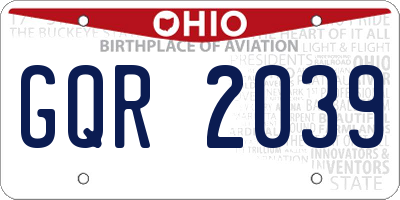 OH license plate GQR2039
