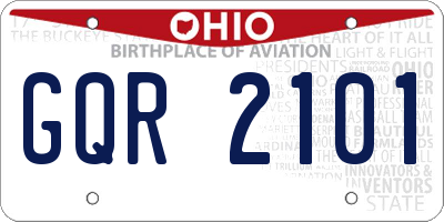 OH license plate GQR2101