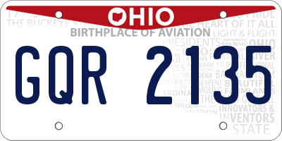 OH license plate GQR2135