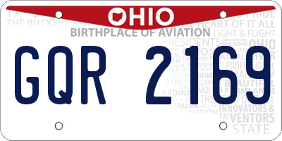 OH license plate GQR2169