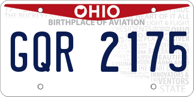 OH license plate GQR2175