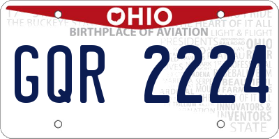 OH license plate GQR2224