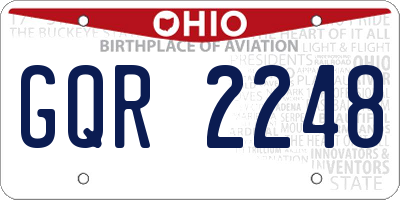 OH license plate GQR2248