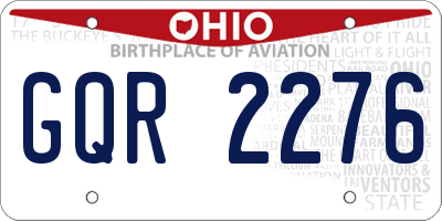 OH license plate GQR2276