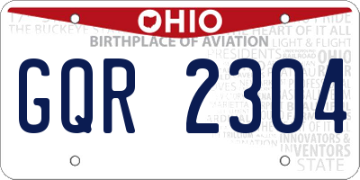OH license plate GQR2304