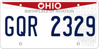 OH license plate GQR2329
