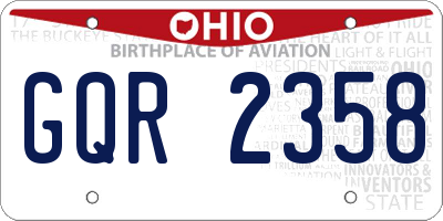 OH license plate GQR2358