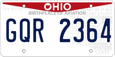 OH license plate GQR2364