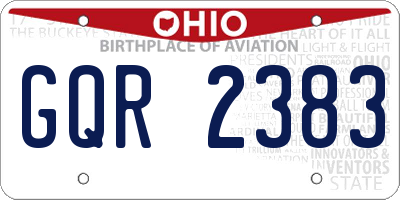 OH license plate GQR2383