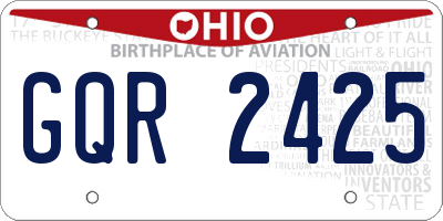 OH license plate GQR2425