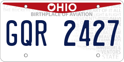 OH license plate GQR2427