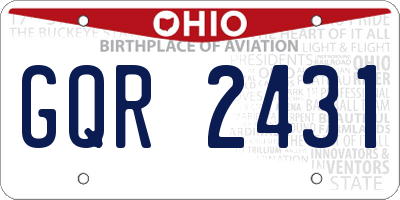 OH license plate GQR2431