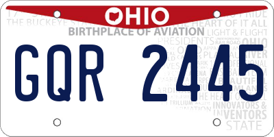 OH license plate GQR2445