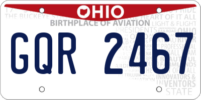 OH license plate GQR2467