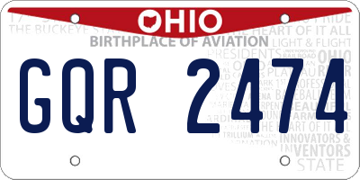 OH license plate GQR2474
