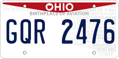 OH license plate GQR2476