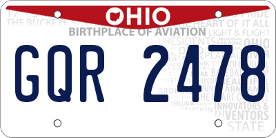 OH license plate GQR2478
