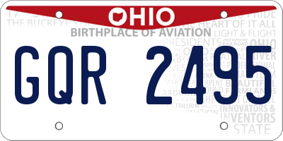 OH license plate GQR2495