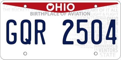 OH license plate GQR2504