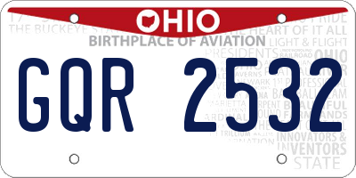 OH license plate GQR2532