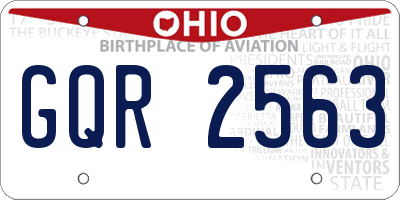 OH license plate GQR2563