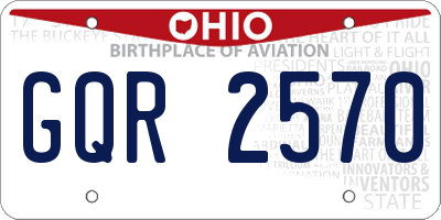 OH license plate GQR2570