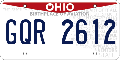 OH license plate GQR2612