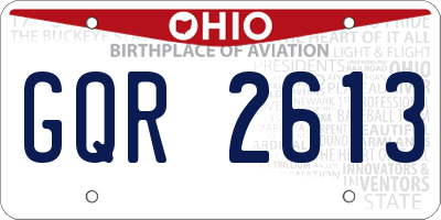 OH license plate GQR2613