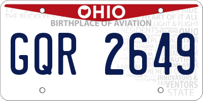 OH license plate GQR2649