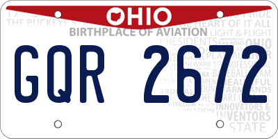 OH license plate GQR2672
