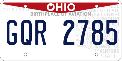 OH license plate GQR2785