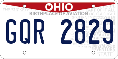OH license plate GQR2829
