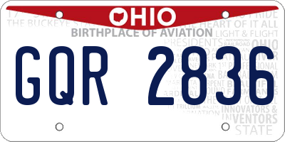 OH license plate GQR2836