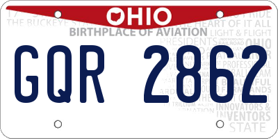 OH license plate GQR2862