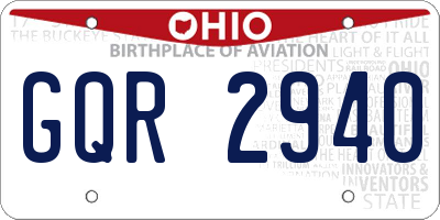 OH license plate GQR2940