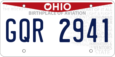 OH license plate GQR2941