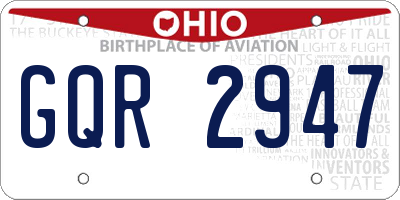 OH license plate GQR2947