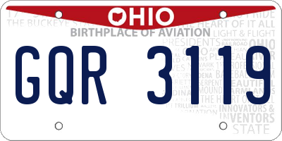 OH license plate GQR3119