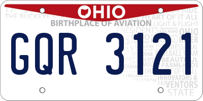 OH license plate GQR3121