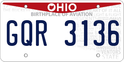 OH license plate GQR3136