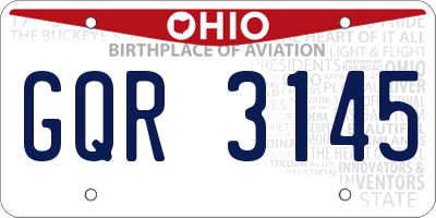 OH license plate GQR3145