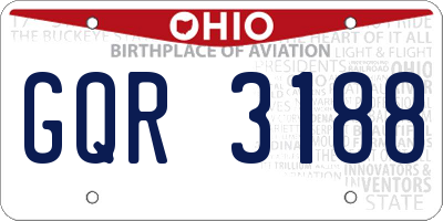 OH license plate GQR3188