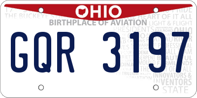OH license plate GQR3197