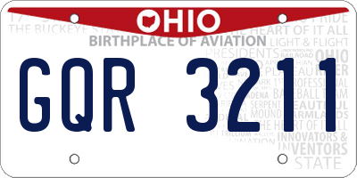 OH license plate GQR3211