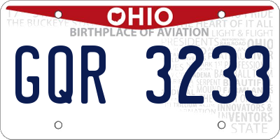 OH license plate GQR3233