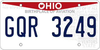 OH license plate GQR3249