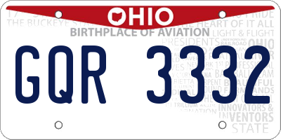 OH license plate GQR3332